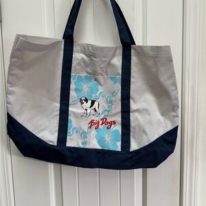 Big Dogs Tote Bag in Gray and Navy